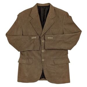 Harry Truman‎ Mens Corduroy Sport Coat Blazer Brown Classic Styling Size 46